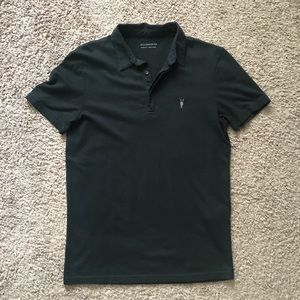 All Saints Black Polo Shirt